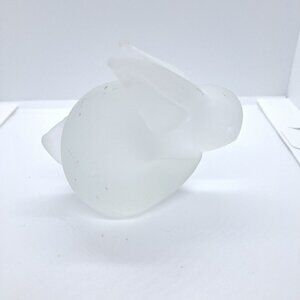 Hand Blown Frosted Art Glass Bunny Rabbit Figurine Paperweight